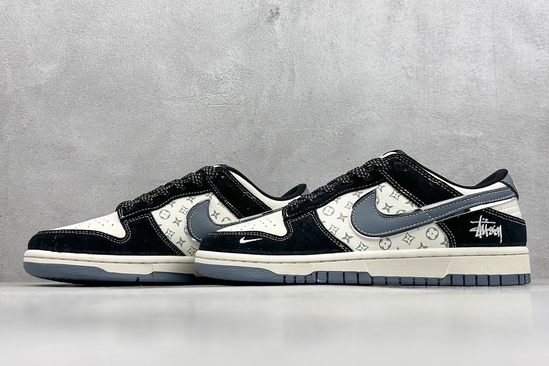 XC版 Nike SB Dunk Low“ 斯图西联名——黑白印花” 周年高端定制 低帮休闲板鞋 XX3168-212