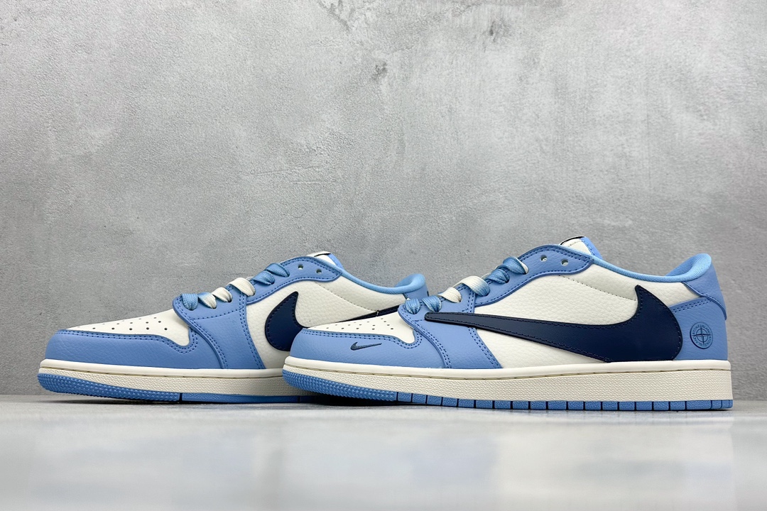 XC版 Travis Scott x Fragment Design x Jordan Air Jordan 1 Low OG SP 石头岛联名——“黑勾大学蓝”  JJ5288-009