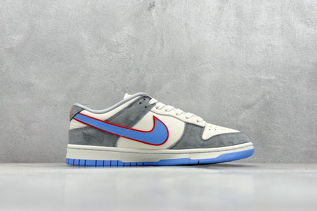 XC版 Nike SB Dunk Low“Supreme联名——米灰蓝勾” 周年高端定制 低帮休闲板鞋   KK1333-010