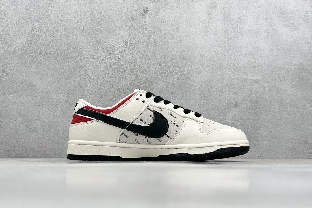 XC版 Nike SB Dunk Low“ 斯图西联名——米黑勾银边” 周年高端定制 低帮休闲板鞋  XX3168-306