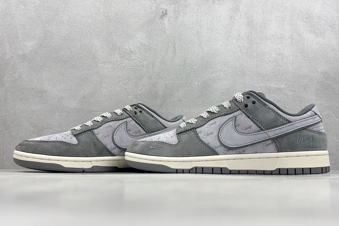 XC版 Nike SB Dunk Low“ 斯图西联名——花岗岩灰” 周年高端定制 低帮休闲板鞋   XS1086-008