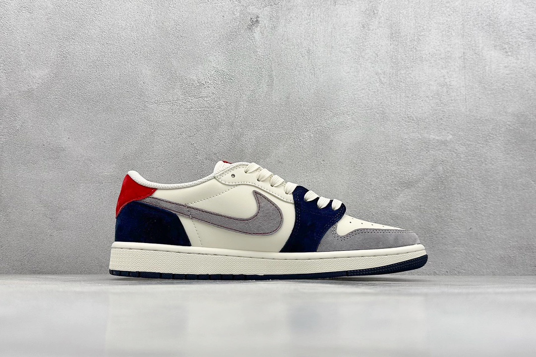 XC版 Travis Scott x Fragment Design x Jordan Air Jordan 1 Low OG SP “古驰联名——多色拼接”  DM7866-039