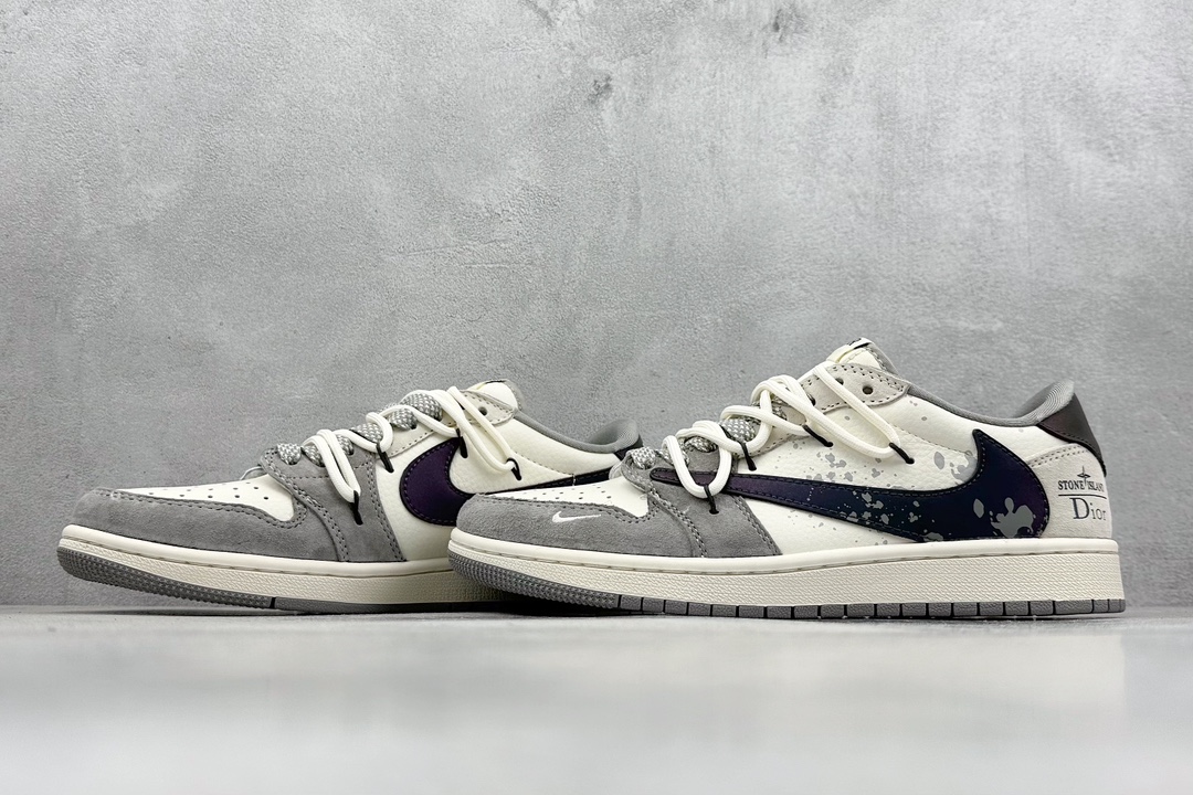 XC版 Travis Scott x Fragment Design x Jordan Air Jordan 1 Low OG SP “迪奥联名——泼墨抽绳”   DM9288-002