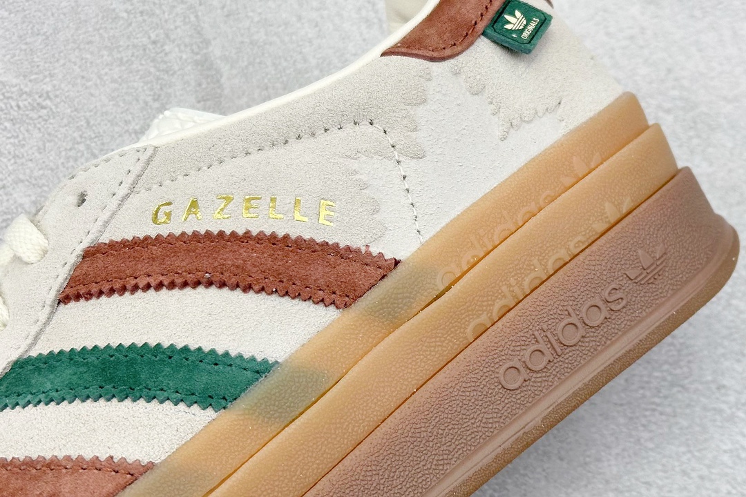 CS版 Adidas Originals Gazelle Bold W 三叶草厚底休闲防滑耐磨低帮板鞋 IG3685