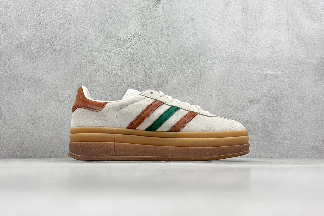 CS版 Adidas Originals Gazelle Bold W 三叶草厚底休闲防滑耐磨低帮板鞋 IG3685