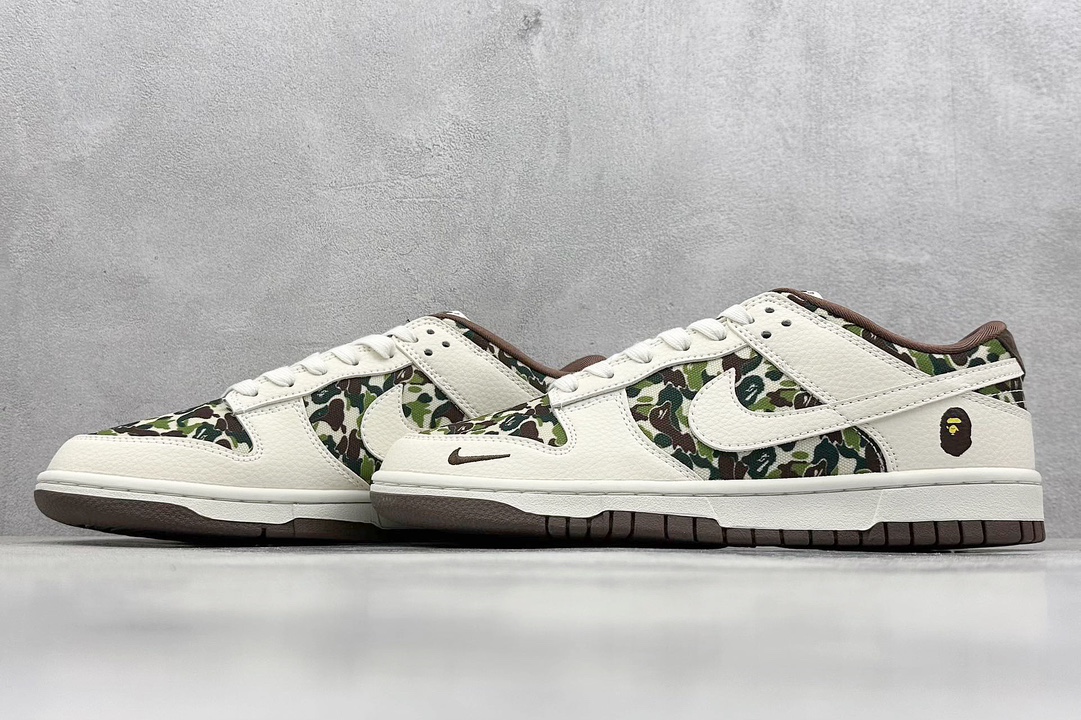 XC版 Nike SB Dunk Low“BAPE联名——迷彩白勾” KK1333-014