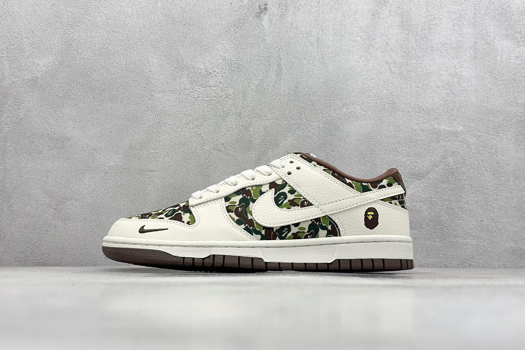 XC版 Nike SB Dunk Low“BAPE联名——迷彩白勾” KK1333-014