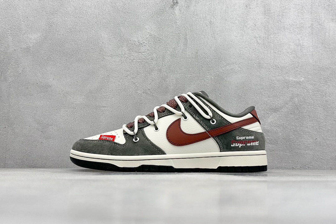 XC版 Nike SB Dunk Low“ Supreme联名——灰白红抽绳”XS1186-102