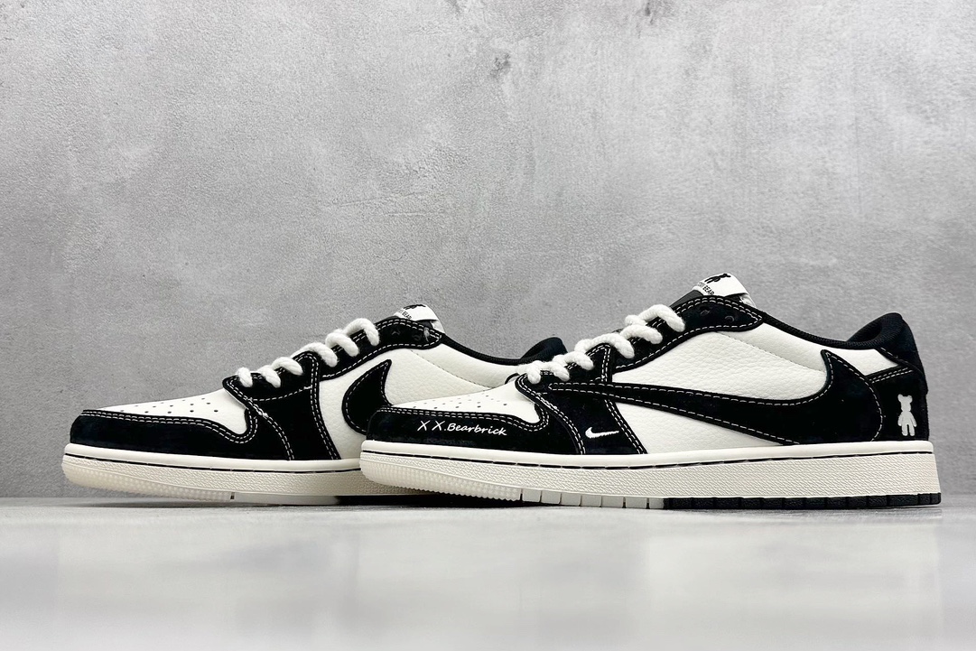 XC版 Travis Scott x Fragment Design x Jordan Air Jordan 1 Low OG SP “暴力熊联名——黑白熊双拼”  SJ2086-138