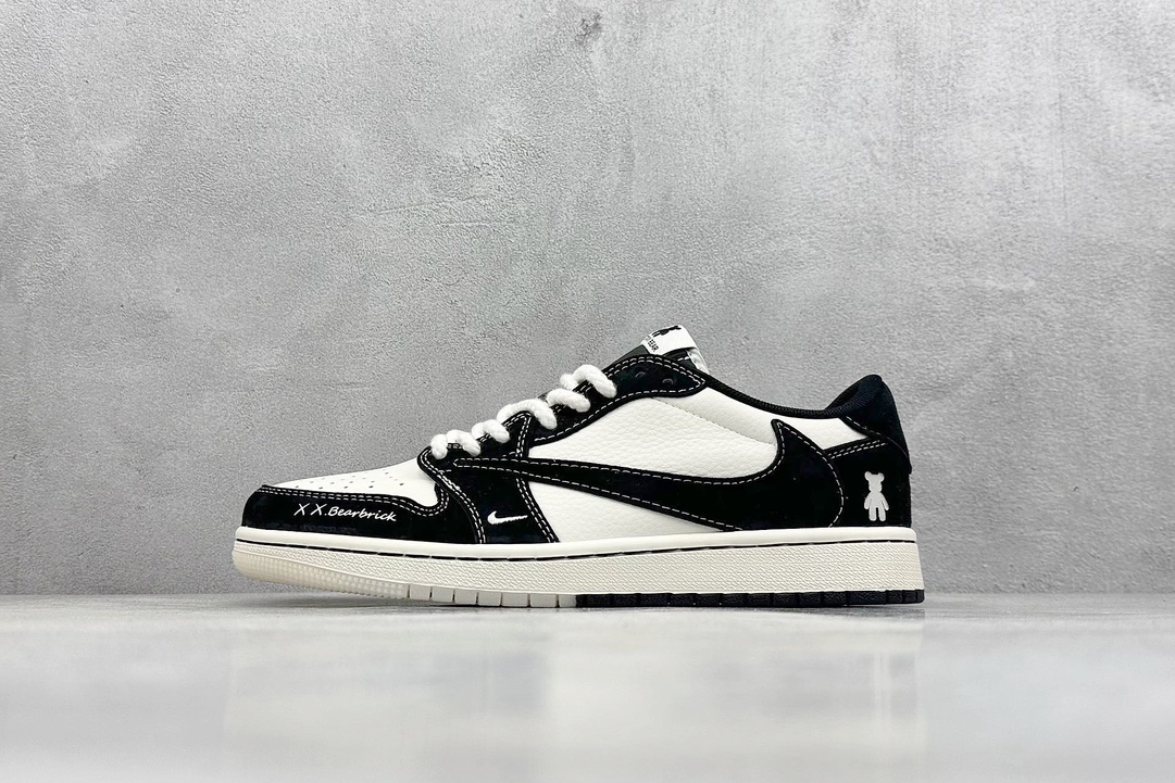 XC版 Travis Scott x Fragment Design x Jordan Air Jordan 1 Low OG SP “暴力熊联名——黑白熊双拼”  SJ2086-138