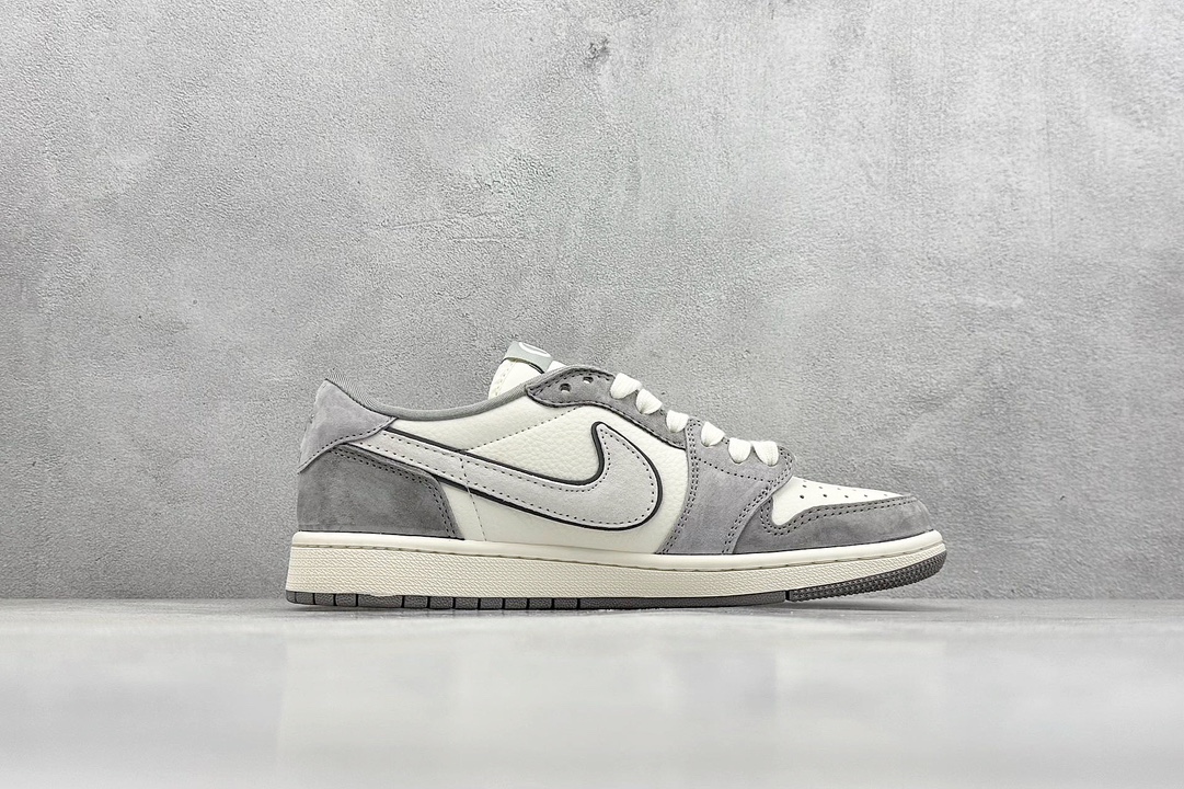 XC版 Travis Scott x Fragment Design x Jordan Air Jordan 1 Low OG SP “古驰联名——米灰涂鸦”   DM9288-001