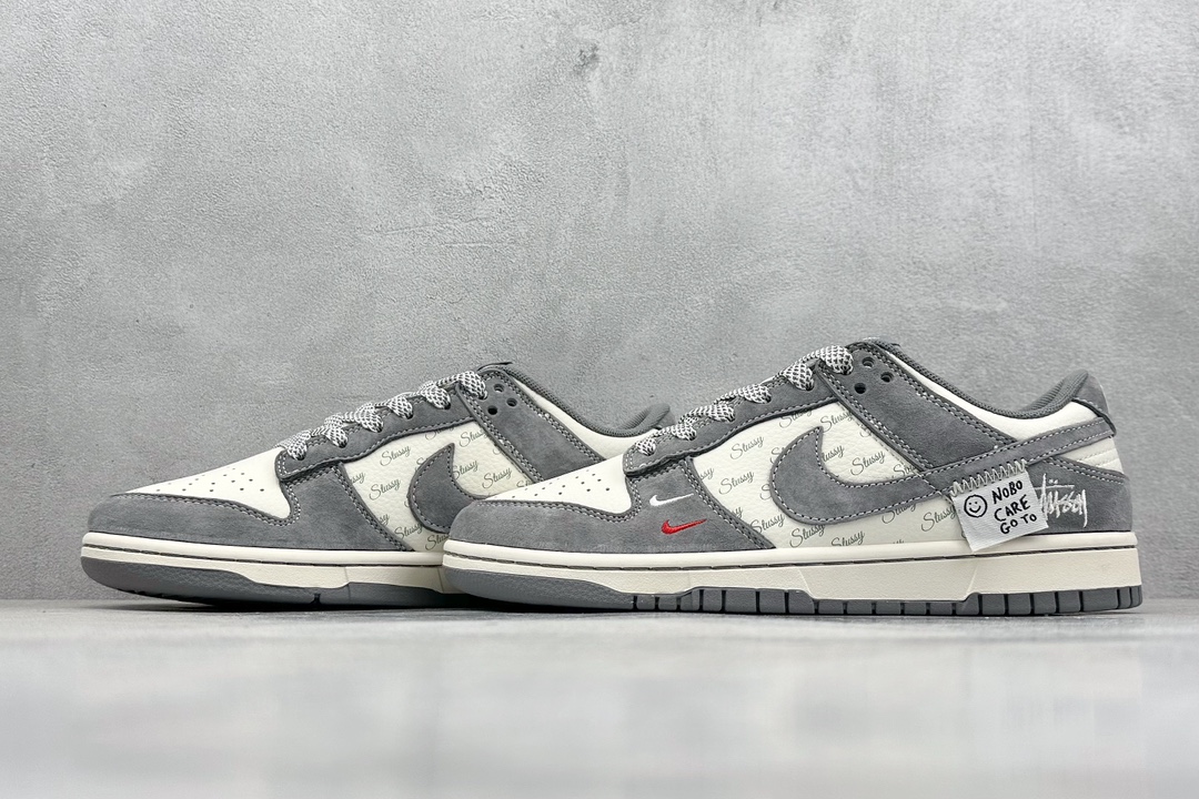 XC版 Nk SB Dunk Low 斯图西三方联名-贴布灰勾 周年高端定制 低帮休闲板鞋  YX5066-221