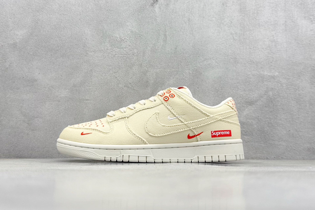 XC版 Nike SB Dunk Low x Supreme 米黄帆布三小钩  KK1888-001