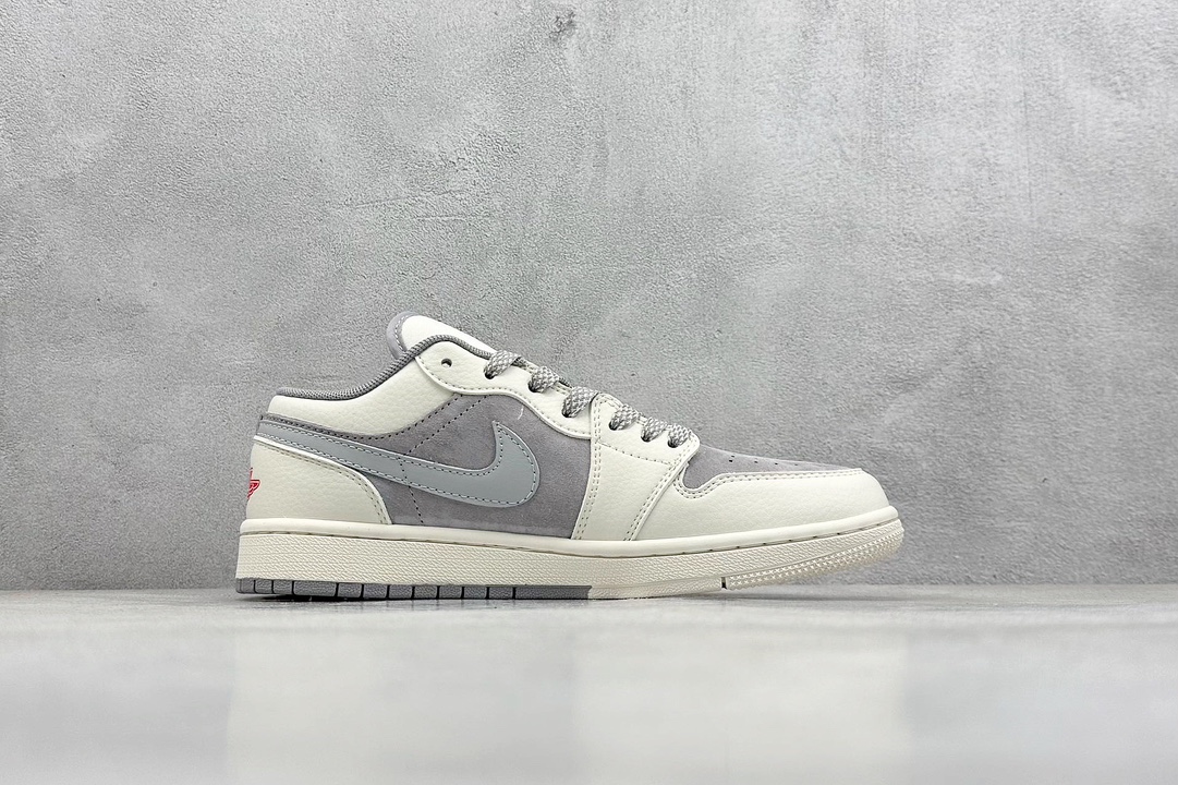 XC版 Air Jordan 1 Low AJ1 乔1 斯图西联名-米灰双色 高端定制 低帮复古篮球鞋 SJ9950-044