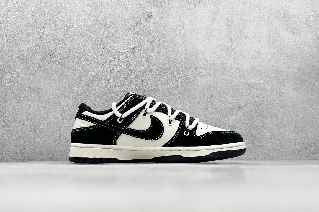 XC版 Nk SB Dunk Low 卡哈特 x Sup联名-绑带黑勾 低帮休闲板鞋   YX5066-237