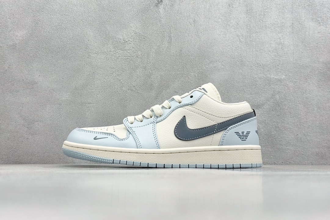 XC版 Air Jordan 1 Retro Low x Armani 米白天蓝   WG8850-012