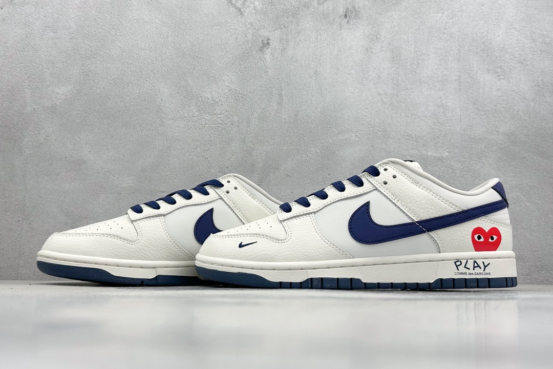 XC版 Nk SB Dunk Low 川久保玲联名-米白蓝勾 低帮休闲板鞋  KK1888-008