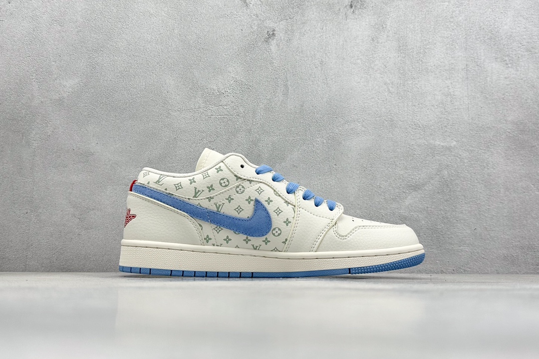 XC版 Air Jordan 1 Retro Low x Louis Vuitton 白蓝  WG8850-008