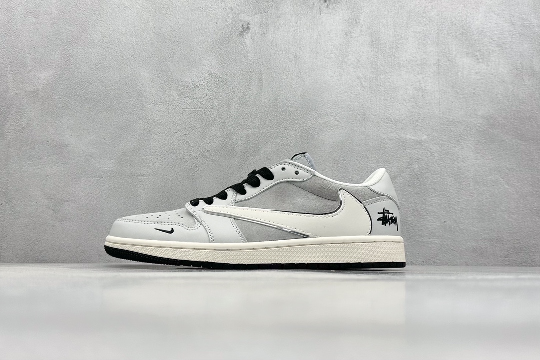 XC版 Fragment x Travis Scott x 斯图西 Air Jordan 1 Low 三方联名倒钩  XZ6898-001