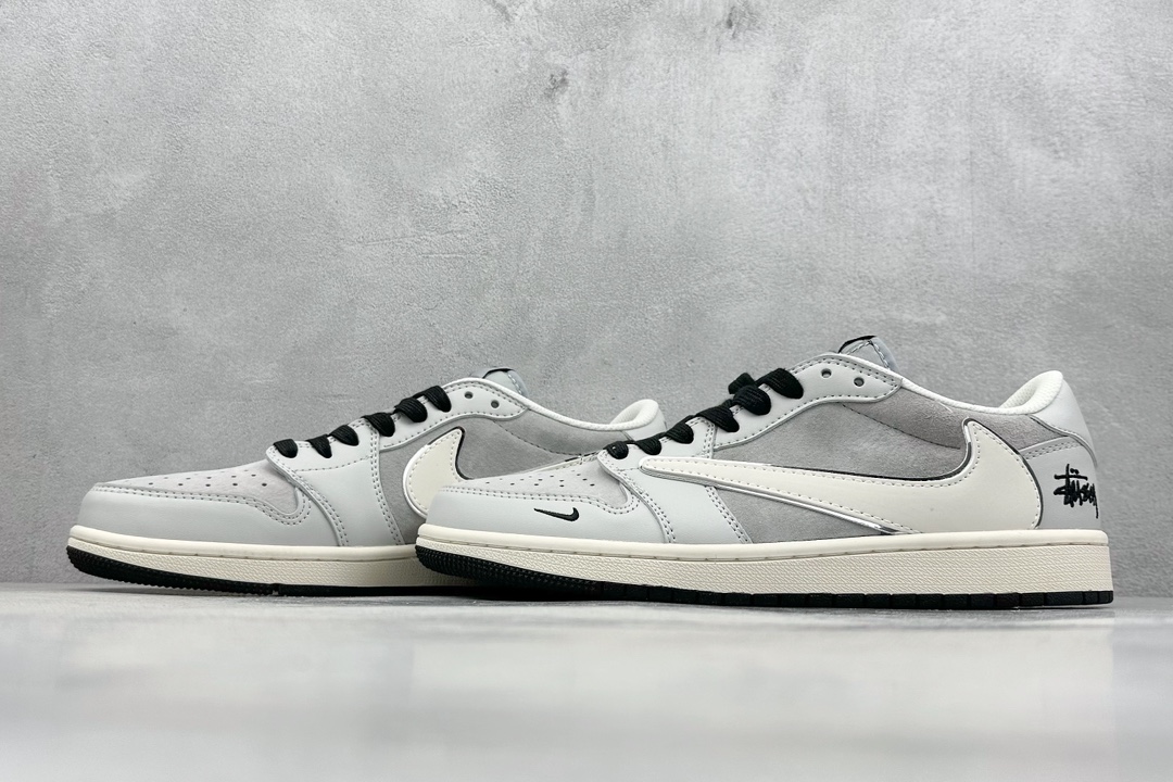 XC版 Fragment x Travis Scott x 斯图西 Air Jordan 1 Low 三方联名倒钩  XZ6898-001