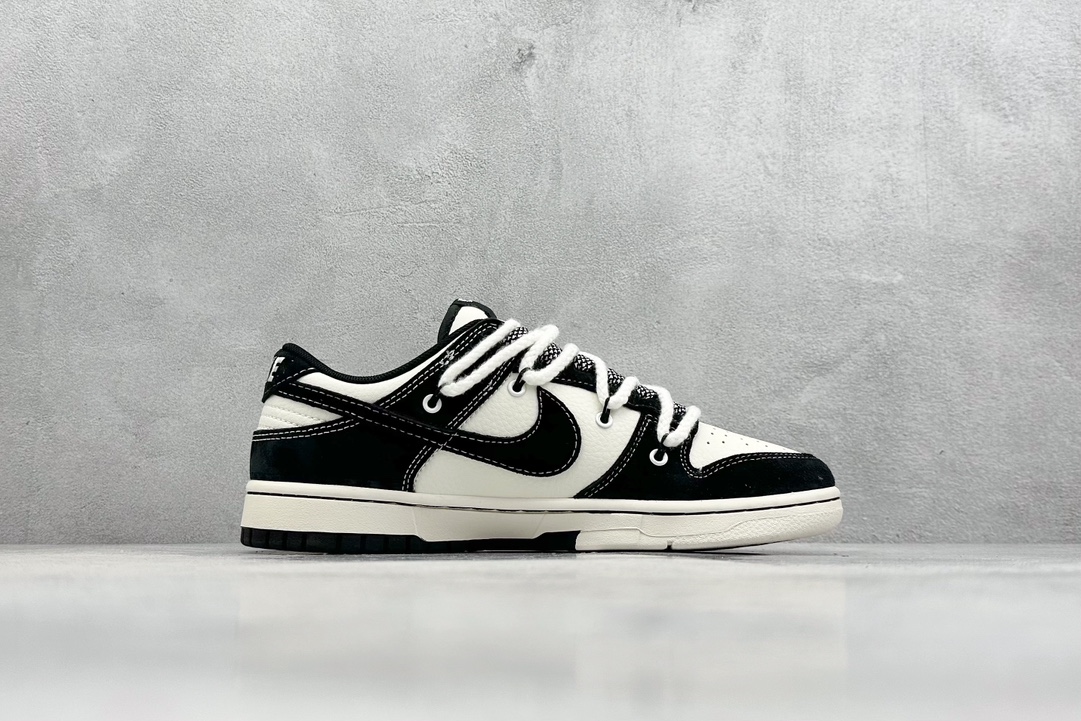 XC版 Nk SB Dunk Low 北面 x Sup系列 绑带黑白黑勾 周年高端定制 低帮休闲板鞋 YX5066-227