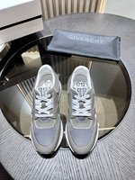 Givenchy Shoes Sneakers Silver White Openwork Cowhide Vintage Sweatpants