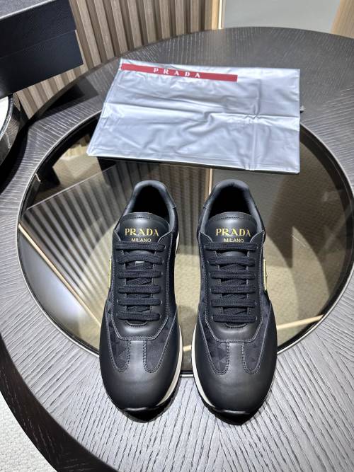Prada Suede Low-Top Sneakers Embossed Logo Casual Shoes Size 39-44