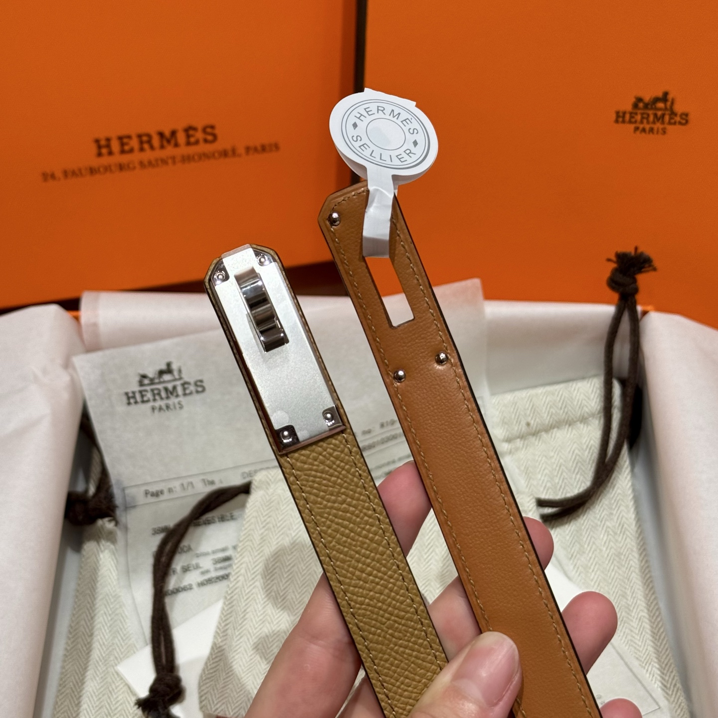 H家 レディース 腰帯 Epsom小牛皮製 高級感溢れるデザイン