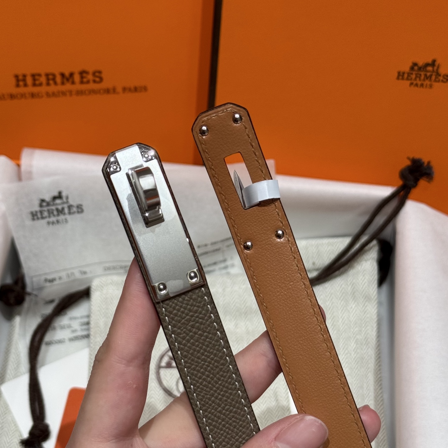 H家 レディース腰带 Epsom小牛皮製 高品質316精鋼