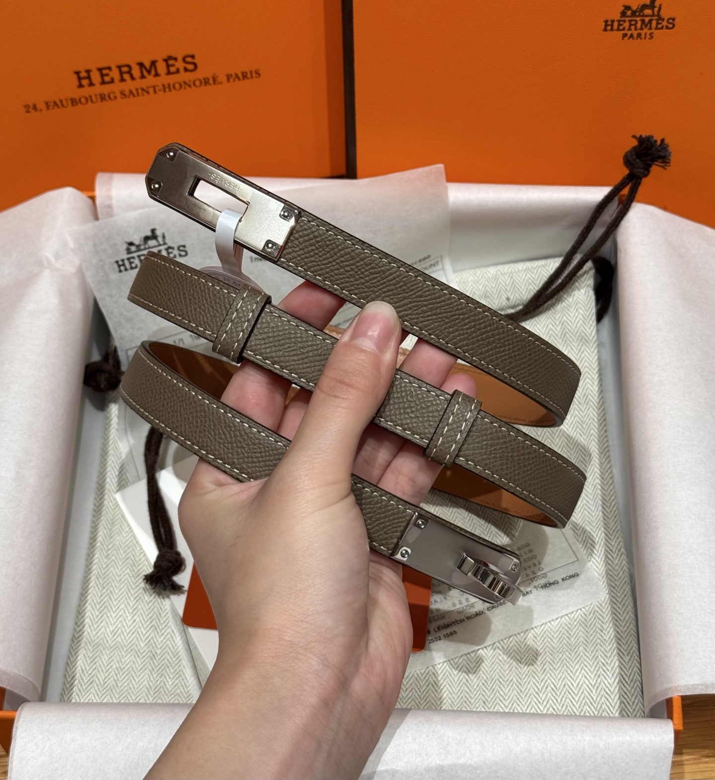 H家 レディース腰带 Epsom小牛皮製 高品質316精鋼