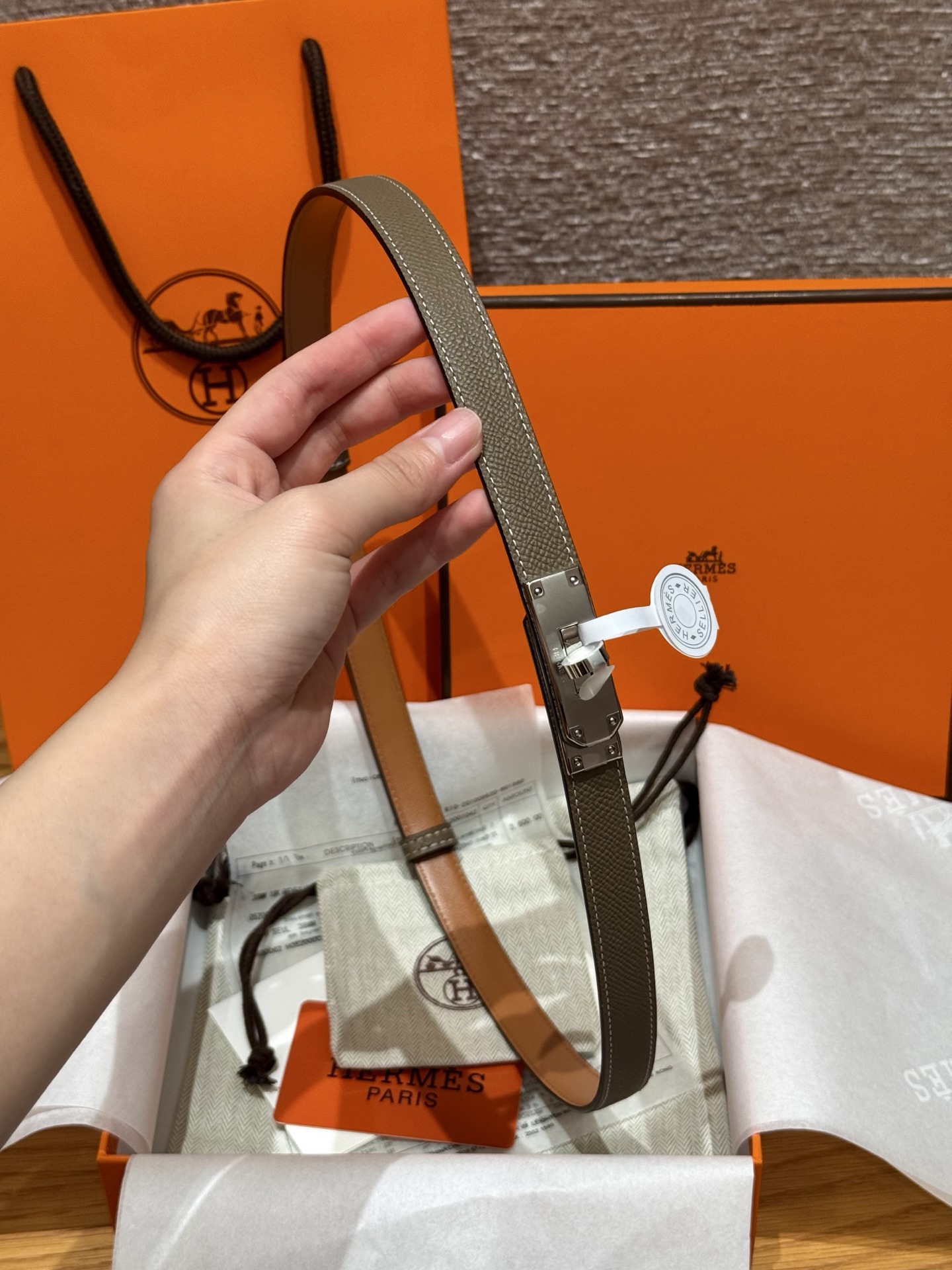 H家 レディース腰带 Epsom小牛皮製 高品質316精鋼