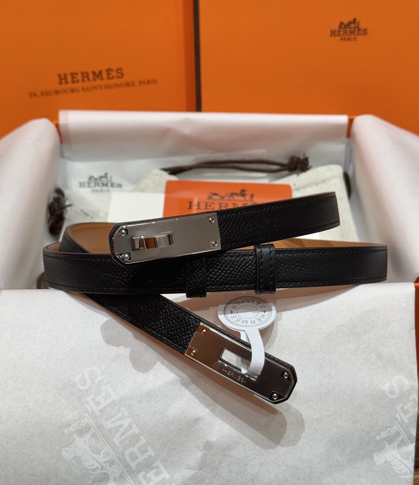 H家 レディース 腰帯 Epsom小牛皮製 高耐久性&精鋼金具