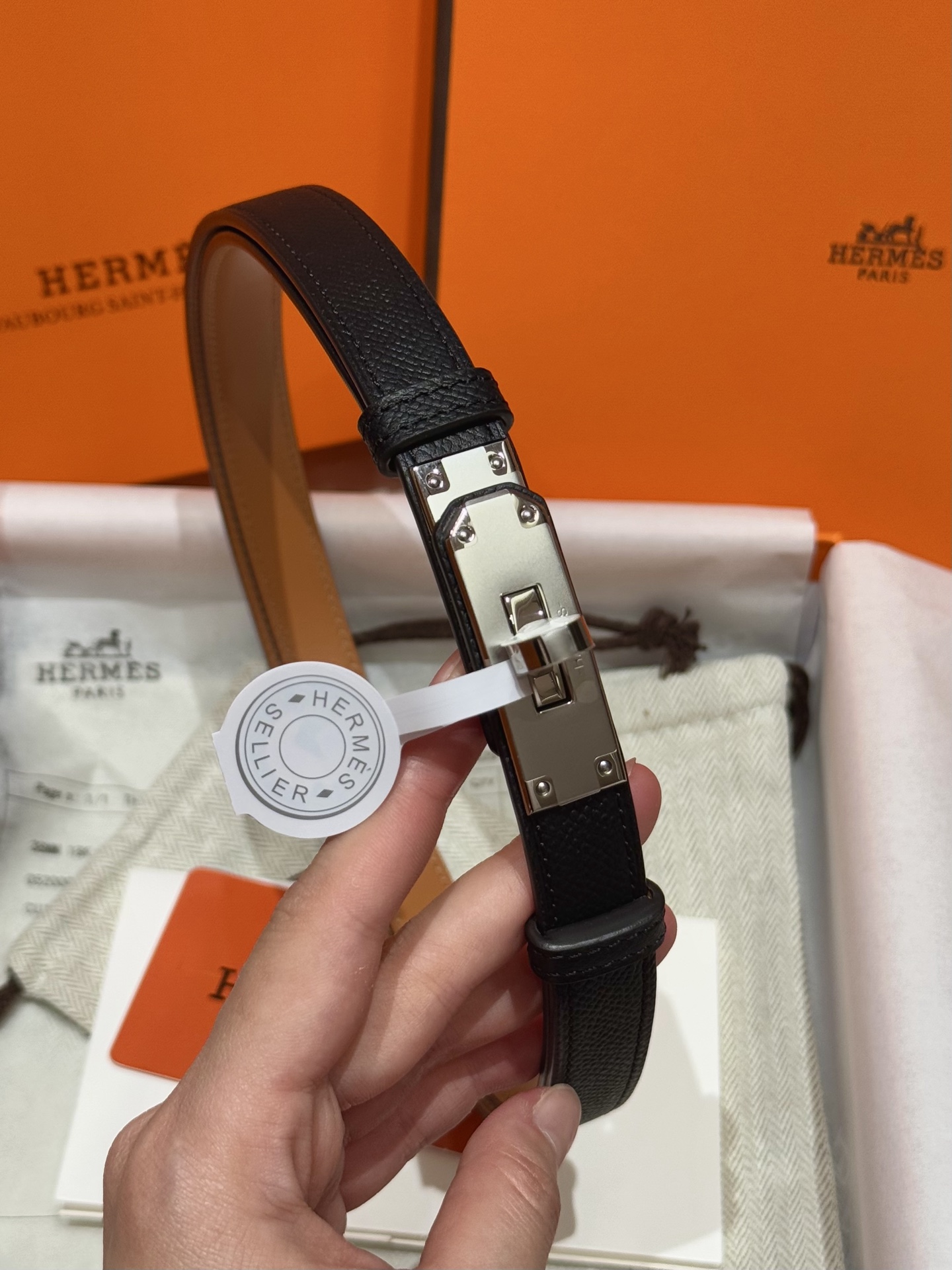 H家 レディース 腰帯 Epsom小牛皮製 高耐久性&精鋼金具