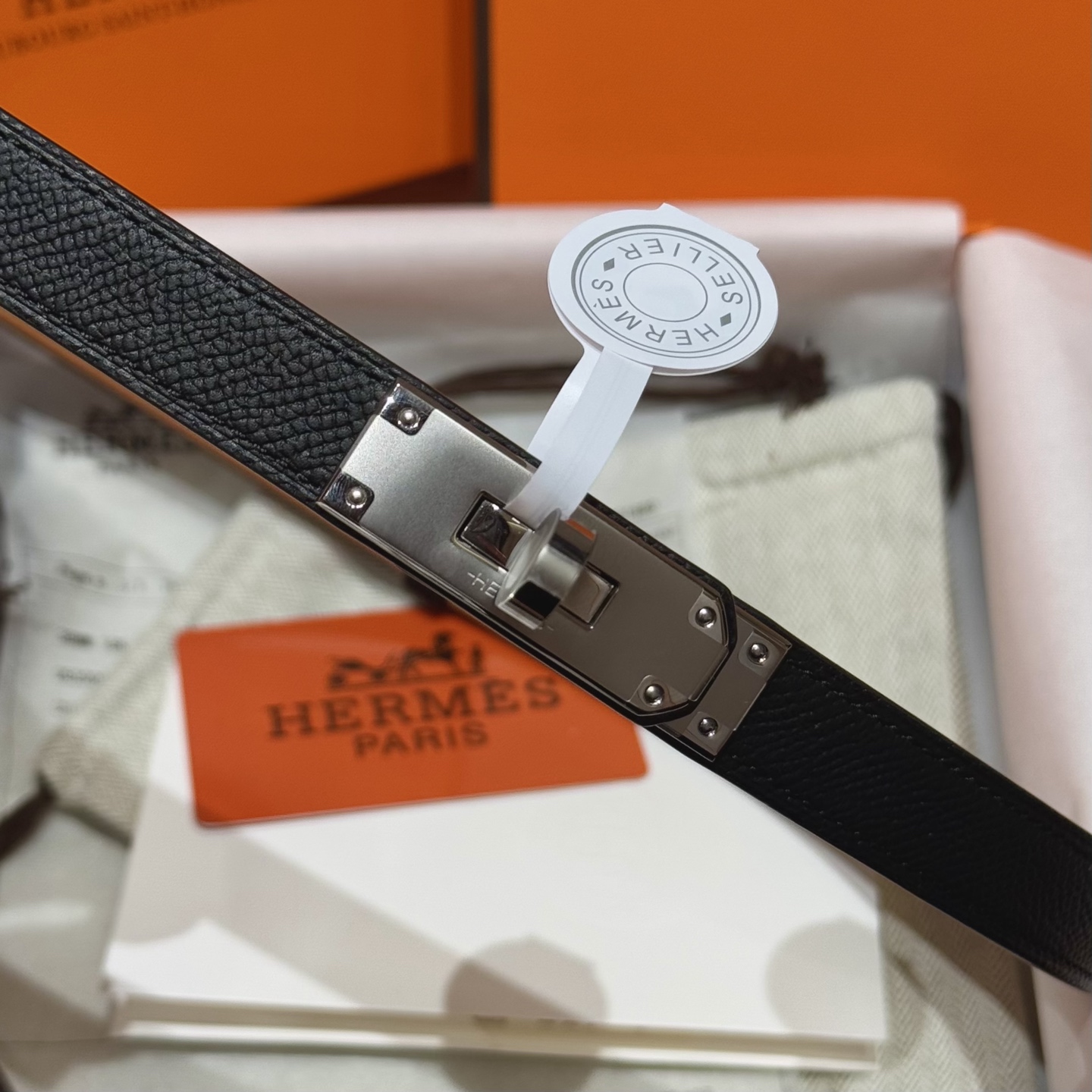 H家 レディース 腰帯 Epsom小牛皮製 高耐久性&精鋼金具