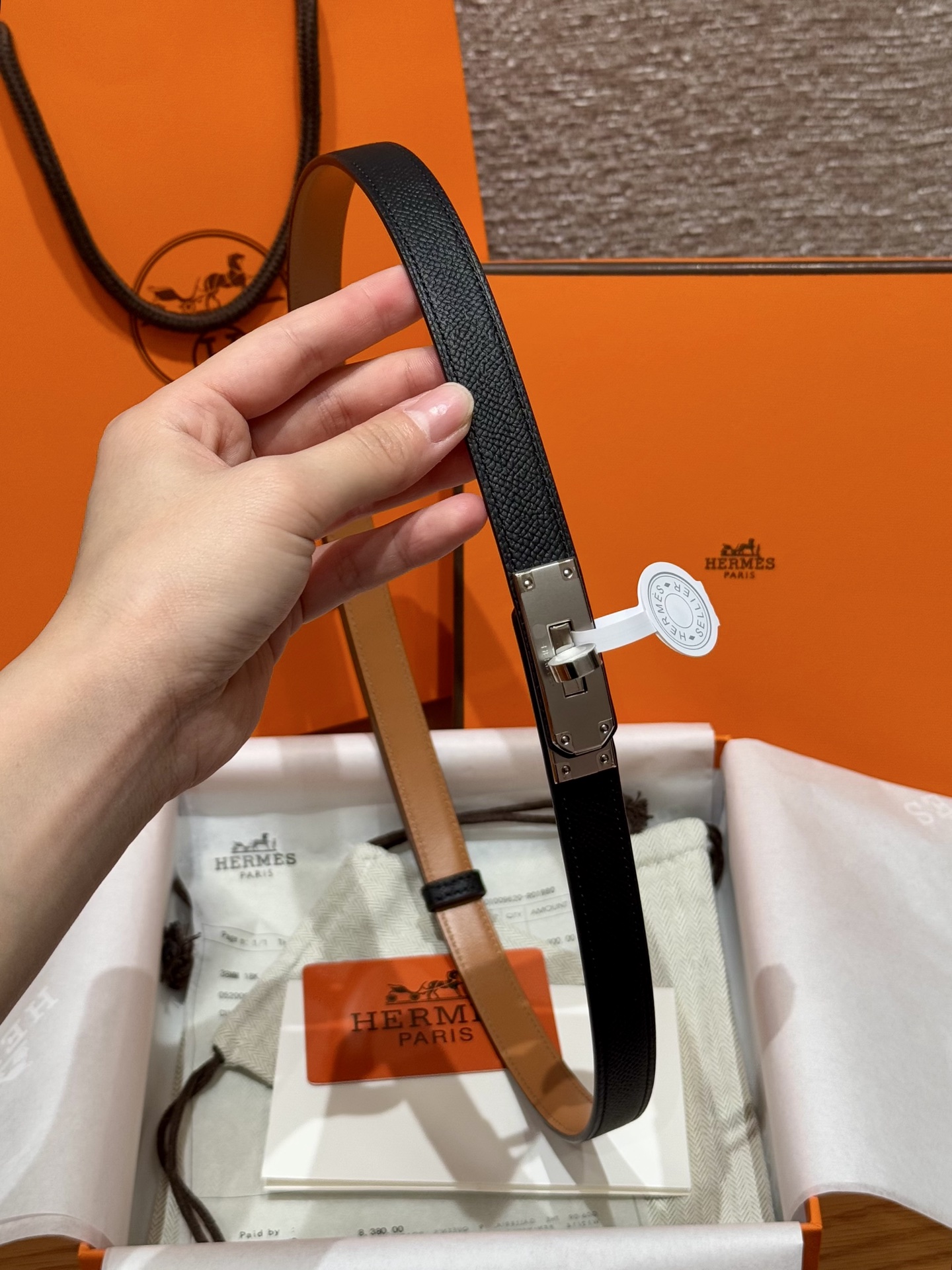 H家 レディース 腰帯 Epsom小牛皮製 高耐久性&精鋼金具