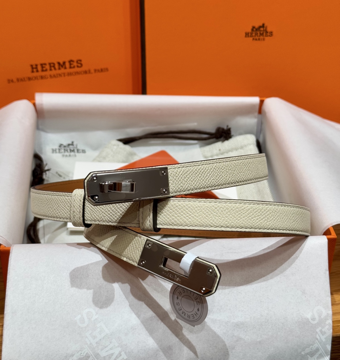 H家 レディース 腰ベルト Epsom小牛皮製 高級感あふれるデザイン