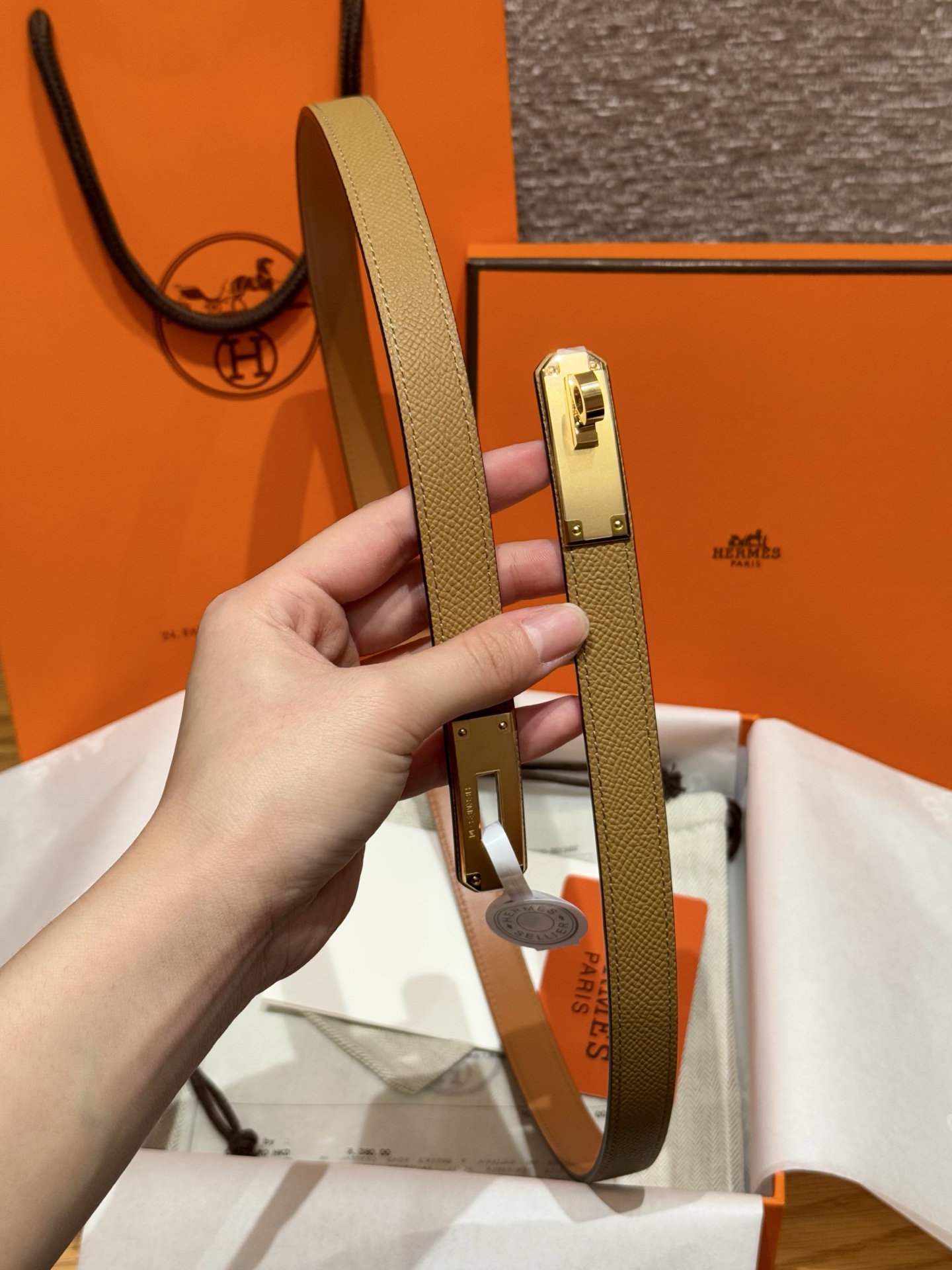 H家 レディース 腰帯 Epsom小牛皮製 高級感溢れるデザイン