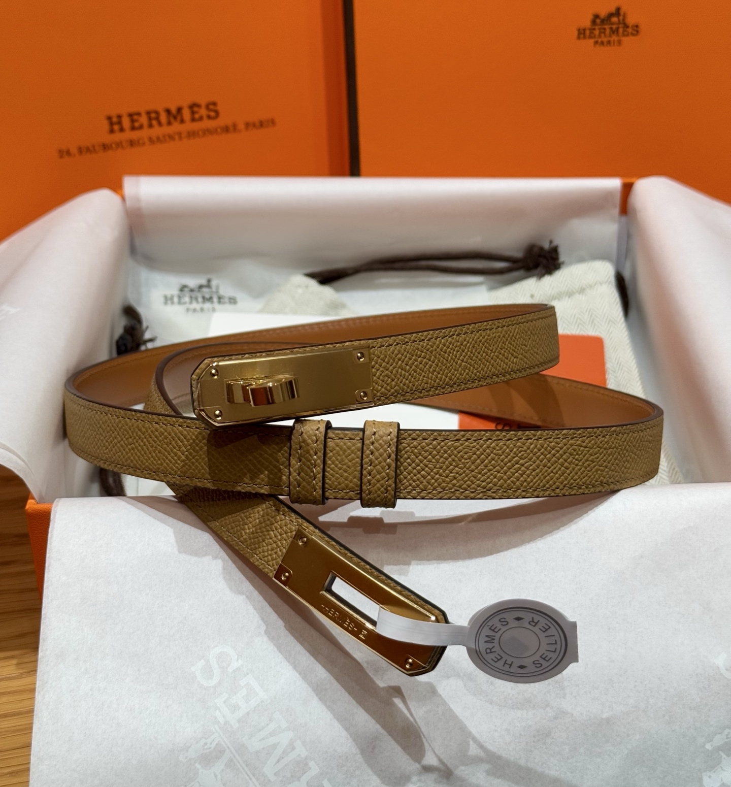 H家 レディース 腰帯 Epsom小牛皮製 高級感溢れるデザイン