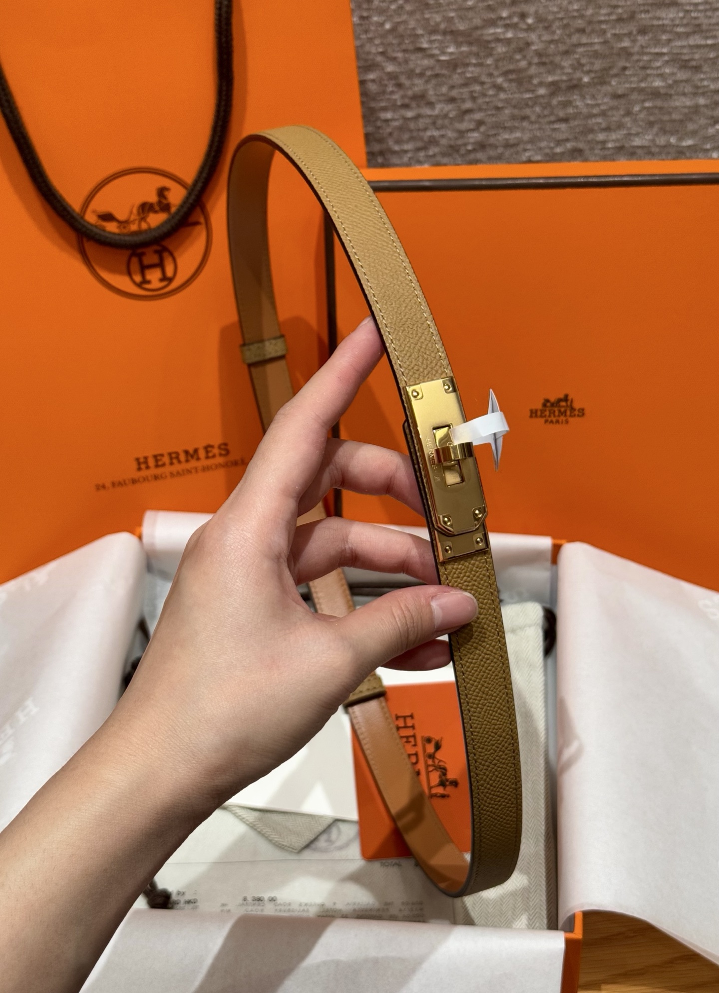 H家 レディース 腰帯 Epsom小牛皮製 高級感溢れるデザイン