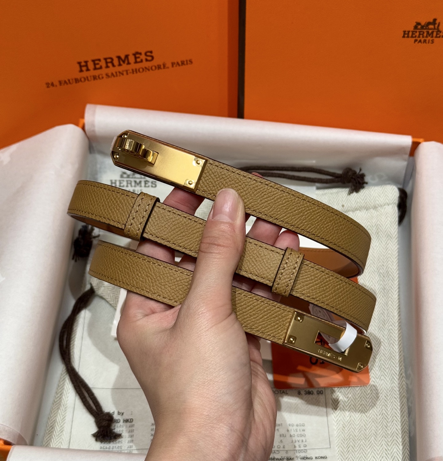 H家 レディース 腰帯 Epsom小牛皮製 高級感溢れるデザイン