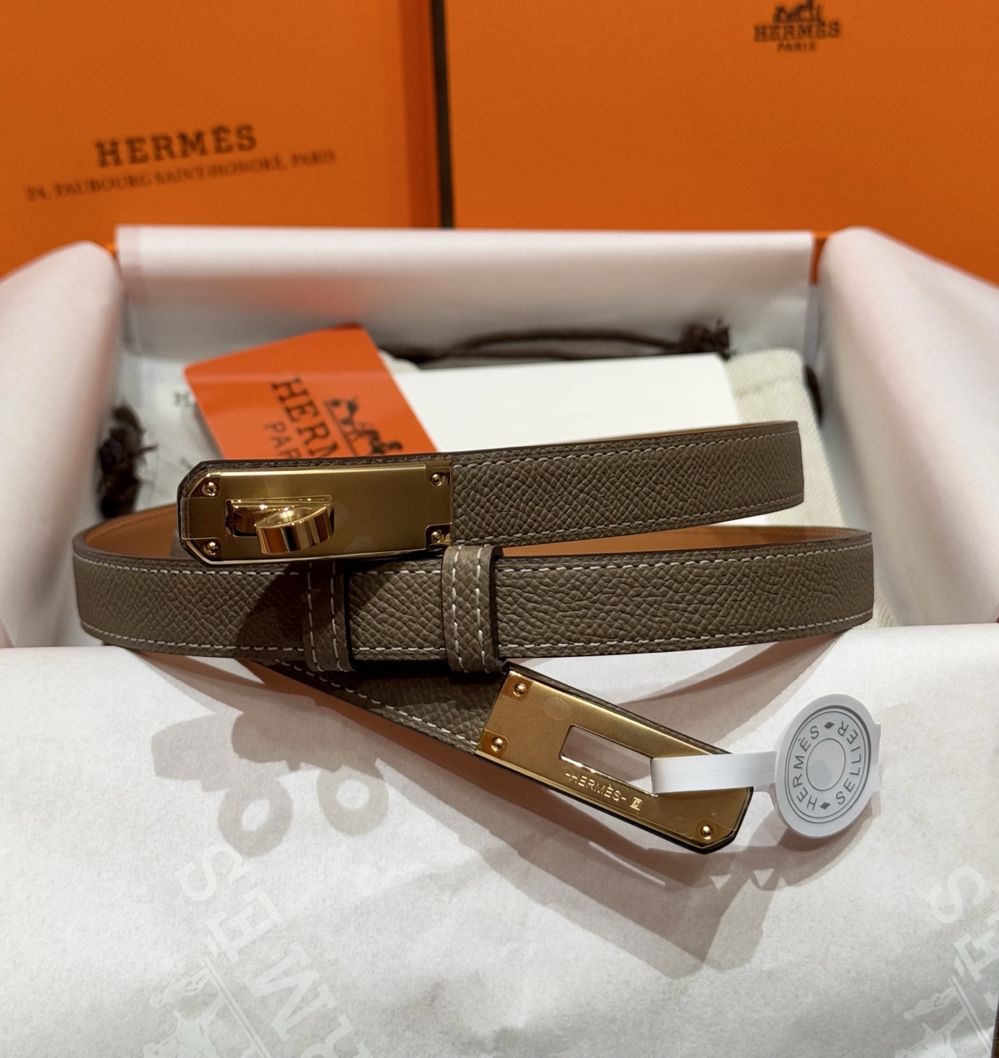 H家 レディース 腰帯 Epsom小牛皮・316精鋼金具の高級品