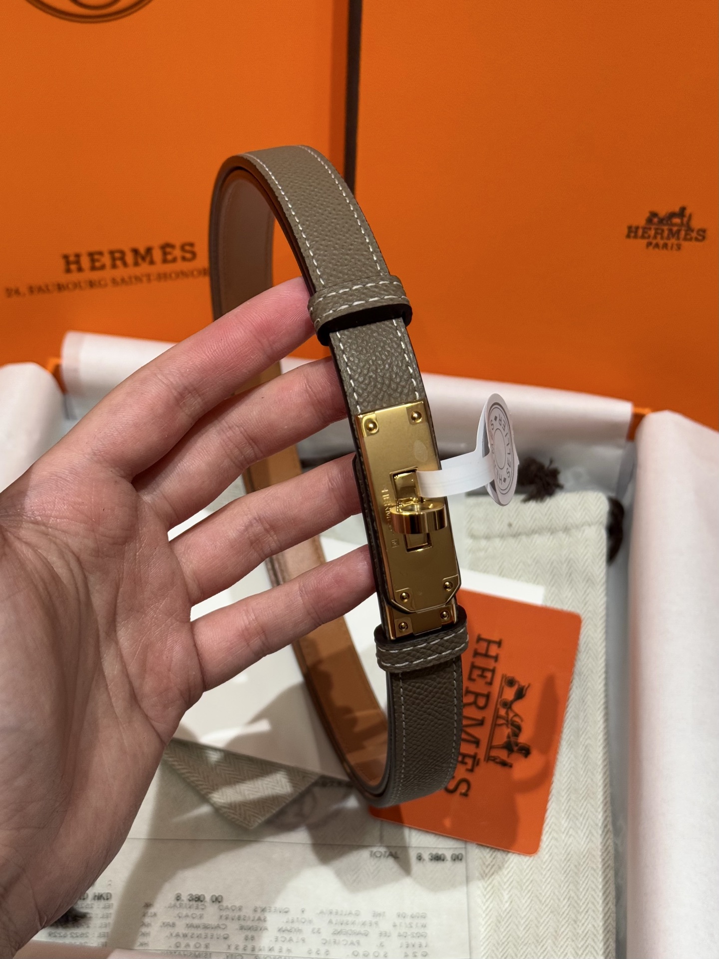 H家 レディース 腰帯 Epsom小牛皮・316精鋼金具の高級品