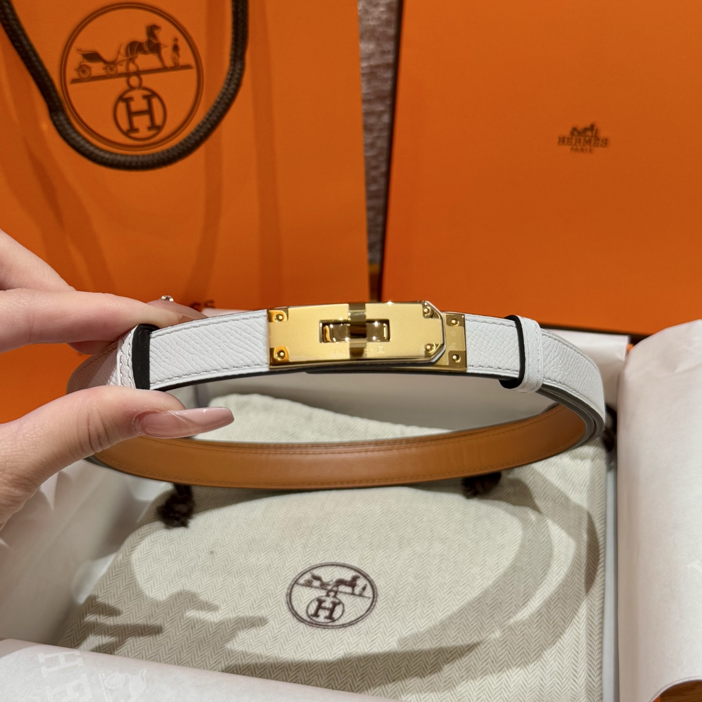 H家 レディース 腰帯 Epsom小牛皮製 高級感あふれるデザイン