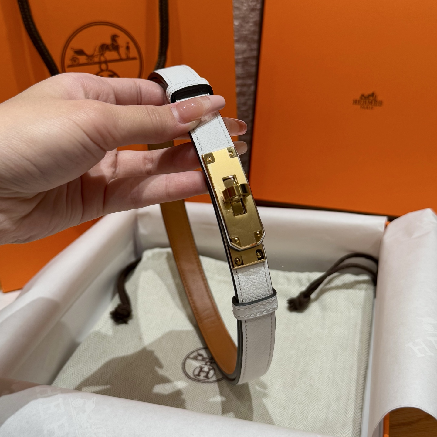 H家 レディース 腰帯 Epsom小牛皮製 高級感あふれるデザイン