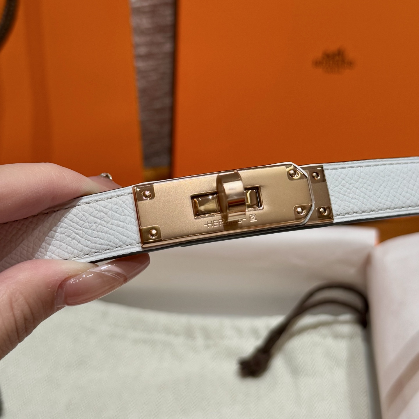 H家 レディース ウエストベルト Epsom小牛皮製・316精鋼金具