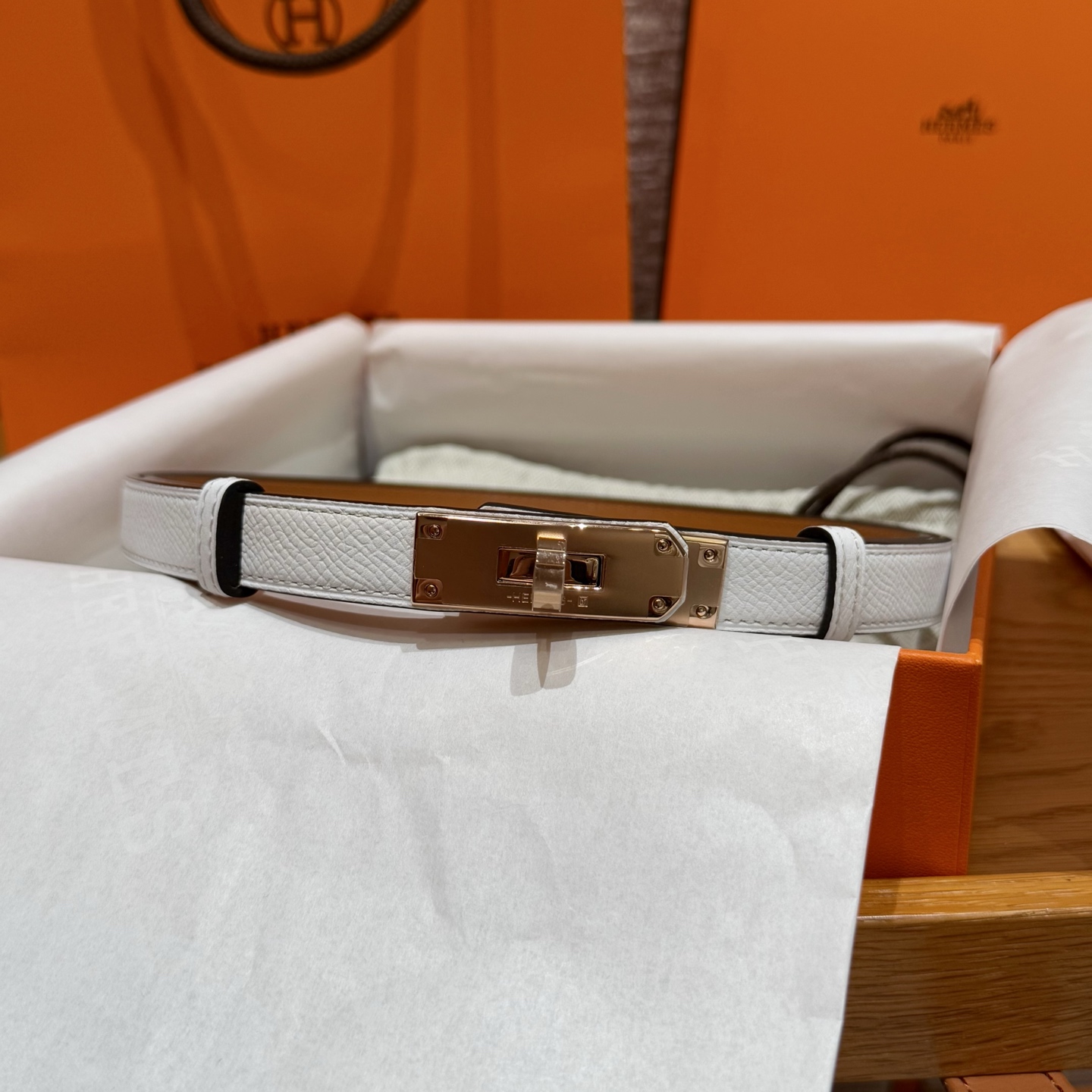H家 レディース ウエストベルト Epsom小牛皮製・316精鋼金具