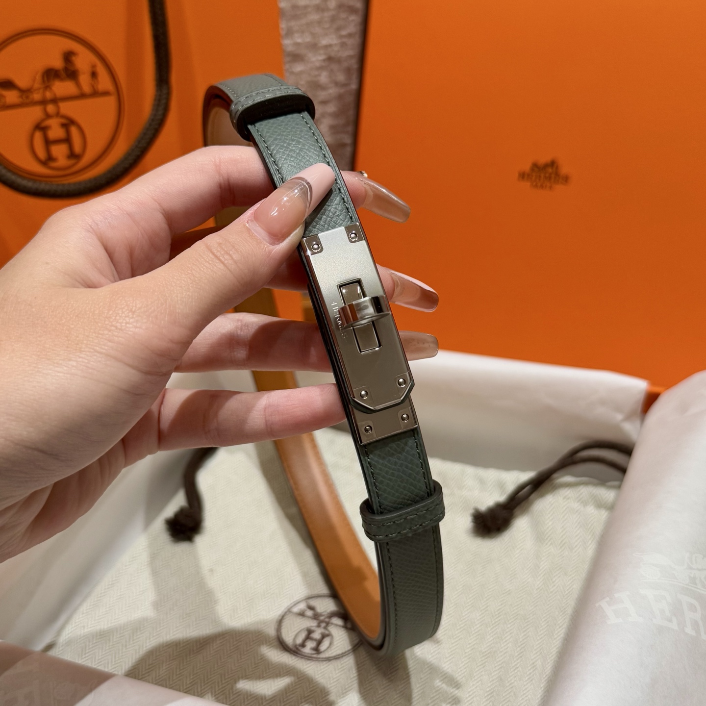 H家 レディース 腰帯 Epsom小牛皮製 高級感溢れるデザイン