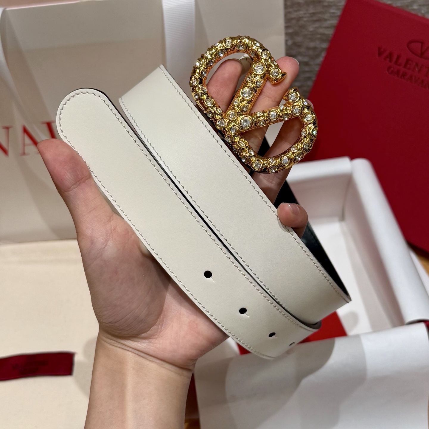 华伦家新款女士腰带 双面头层牛皮铜五金扣 3.0cm