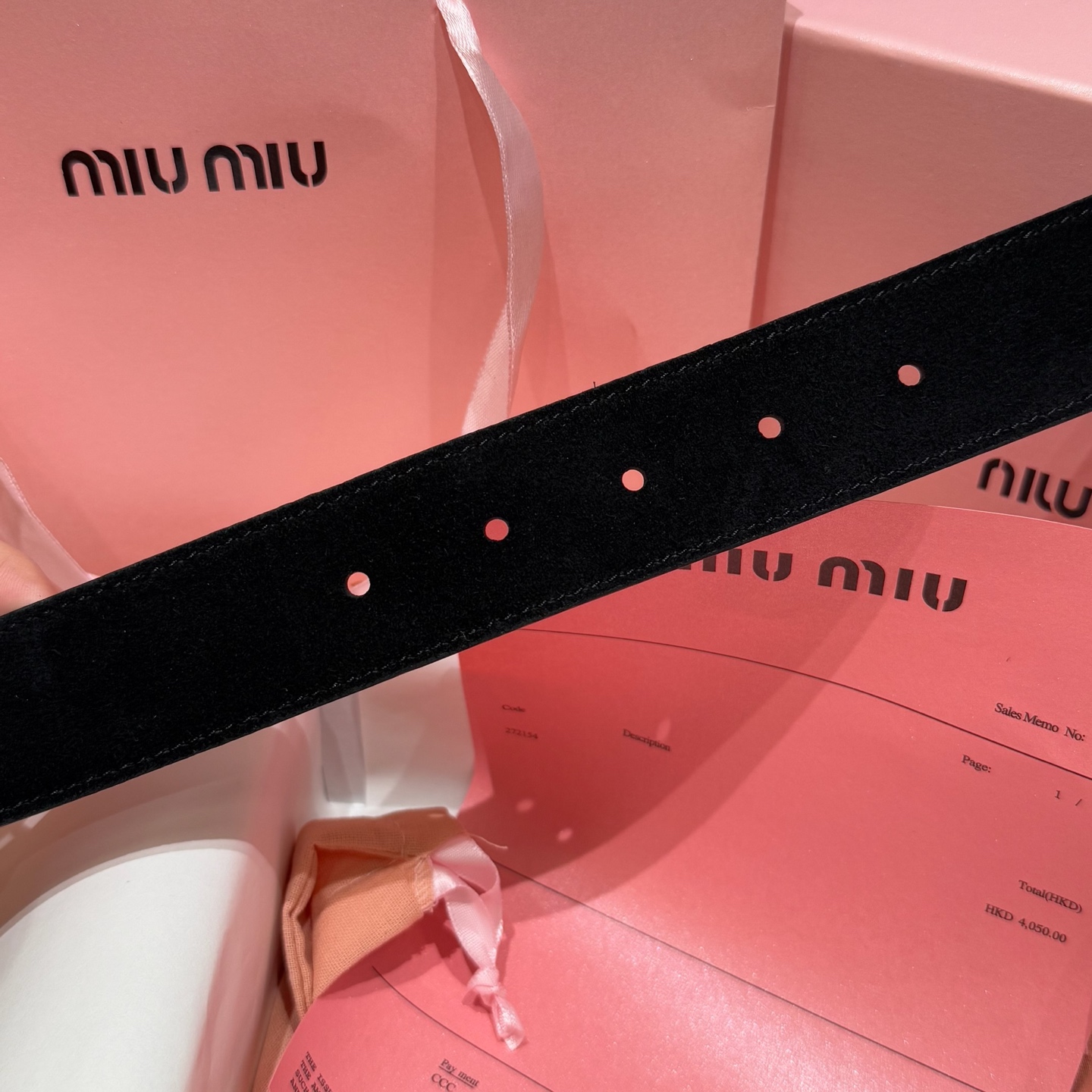 Miu Miu Women's Black Suede Belt with Antique Gold-Tone Buckle, 3.5cm Width 9 i1745051087209 5021 0 7