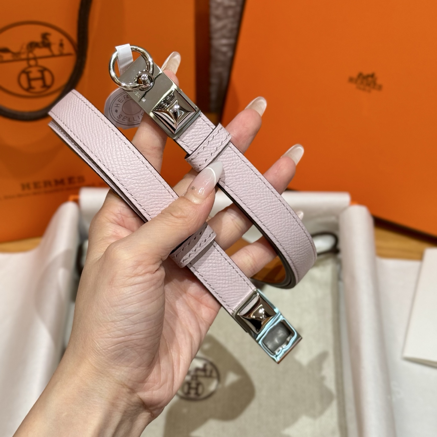 H家調節可能な女性用Epsom小牛皮腰ベルト